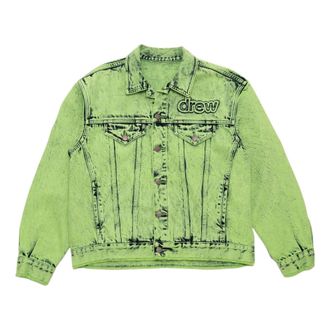 Drew House Oversized Trucker Jacket Painted Lime DR-SS22-300
