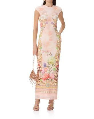 AFRM Cody Dew Drop Maxi Dress In Shell Scene