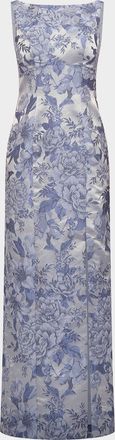 Kay Unger Everleigh Floral Jacquard Column Gown