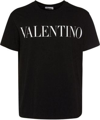 Valentino Mens Logo Print T-shirt in Black Cotton - Size Small