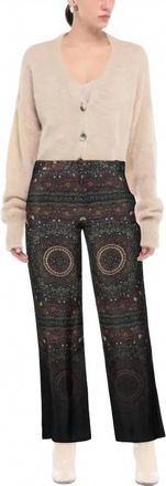 Desigual Womens Wide Leg Pants In Military Green