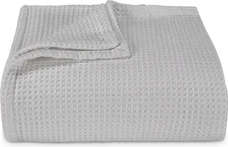 Vera Wang Waffle Weave Cotton Blanket in Pale Grey at Nordstrom Rack, Size Full/queen