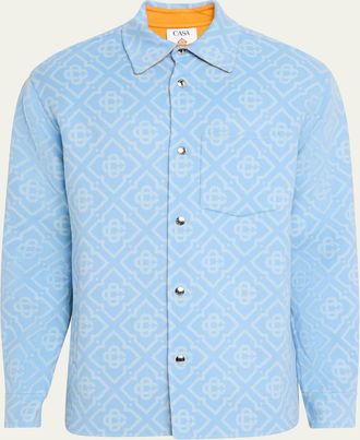 Casablanca Mens Wool Monogram Shirt Jacket