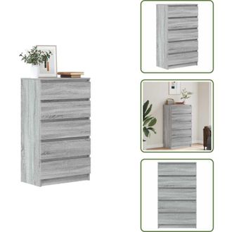 vidaXL The Living Store Cassettiera Grigio Sonoma 60x36x103 cm in Legno Multistrato - Cassettiera grigio sonoma