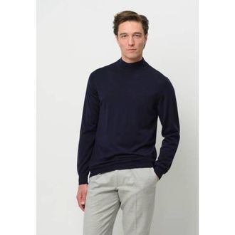 Profuomo gebreide trui met wol donkerblauw