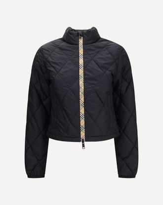 Burberry Giacca Bramford in nylon trapuntato con nastro Check Woman M