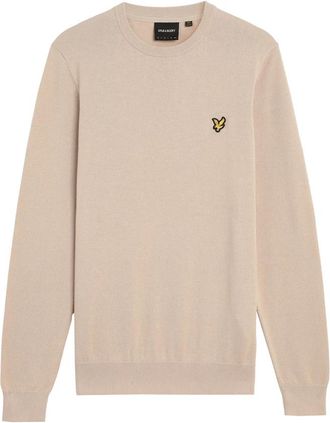 Lyle & Scott Katoenen trui met ronde hals - Heren - Ronde hals truien - Beige - 2XL - Katoen - Truien & Vesten