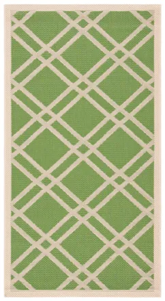 Safavieh Alfombra enrejado de polipropileno verde/beige, 122 x 170 cm