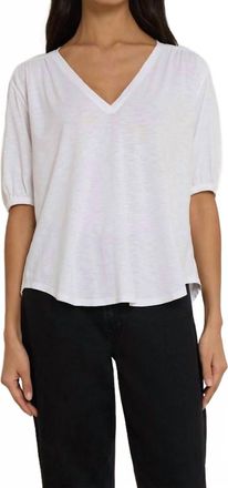Nation Ltd Edie Shirred Tee In White