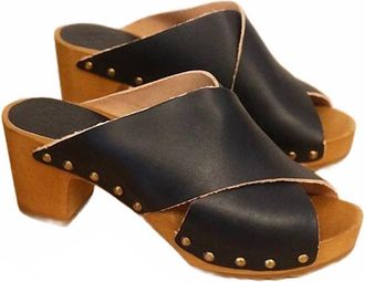 Bosabo Womens Rita Studded Crossover Sandal In Black