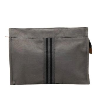 Herm&egrave;s Pre-owned Clutches, female, Gray, Size: ONE SIZE Pre-owned Canvas Clutch