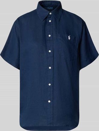 Polo Ralph Lauren Oversized Hemdbluse aus reinem Leinen in Marine, Gr&ouml;&szlig;e XL