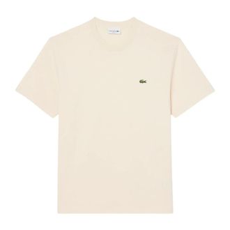Lacoste T-Shirts, male, Beige, Size: M Classic Fit Cotton T-shirt