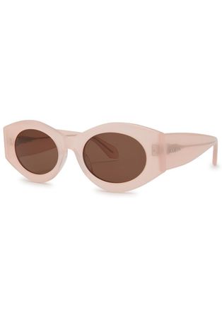 Alaia Oval-frame Sunglasses - Pink Light - One Size
