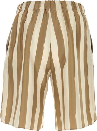 Fendi Mens Silk Bermuda Shorts Beige Bermudas