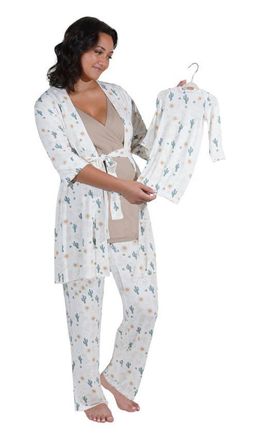 Everly Grey Analise During & After 5-Piece Maternity/Nursing Sleep Set for Mom & Baby in Rodeo at Nordstrom, Size X-Small