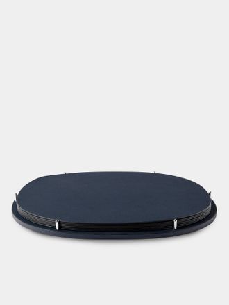 Giobagnara David Leather Oval Reversible Placemats with Holder (Set of 6)