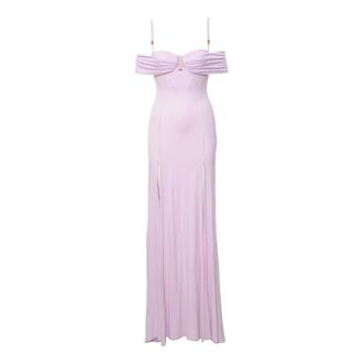 Elisabetta Franchi Maxi Dresses, female, Pink, Size: S Red Carpet Cr&ecirc;pe Jersey Dress with Corset
