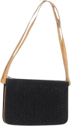 Celine Pre-owned Canvas Schoudertas - Dames - Vintage Schoudertas - Zwart - ONE Size - Leer - Vintage