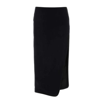Ann Demeulemeester Rokken, Dames, Zwart, L, Stijlvolle Zwarte Vilt Midi Rok