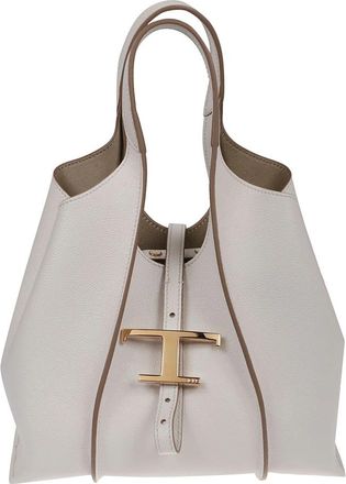 Tod's T Timeless Mini Shopping Bag - Dames - Shoppers - Wit - ONE Size - Leer - Tassen