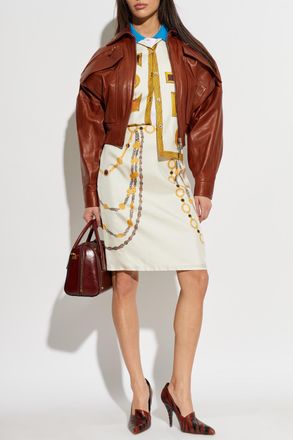 Versace Silk Skirt The Lover, Womens, Cream