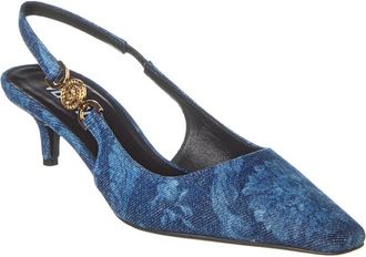 Versace Medusa Denim Slingback Pump