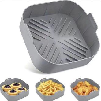 OEM Cesta Interior De Silicona Reutilizable Para Freidora De Aire - Cuadrada - Gris