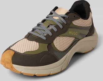 HUGO BOSS Sneaker mit Schnürung und Label-Detail in Oliv, Größe 40
