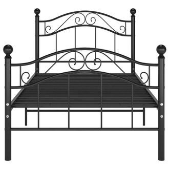 Berkfield Home Comfortable Bed Frame Black Metal 100x200 cm