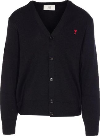 Ami De Coeur Wool Cardigan - Heren - Vesten - Zwart - XL - Wol - Truien & Vesten