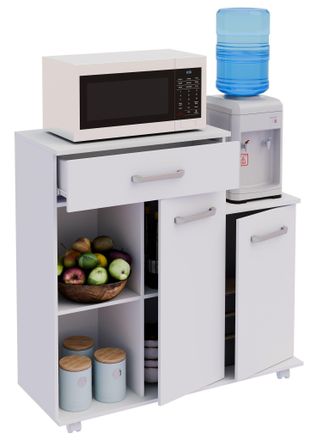 VCM Kitchen Trolley Carrito De Picking Dimensiones Aprox. Al. 88 X An. 90 X P. 33 Cm Espacio De Almacenamiento Suficiente Con Dos Puertas Giratorias Enrol
