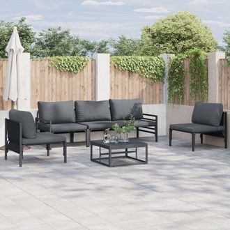 Berkfield Home Garden Sofa Set 6 pcs Anthracite Steel