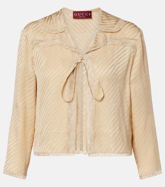 Gucci Blusa in jacquard di seta Interlocking G