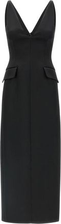 Sportmax Extra Midi Jurk - Dames - Casual kleedjes - Zwart - 2XS - Kleedjes
