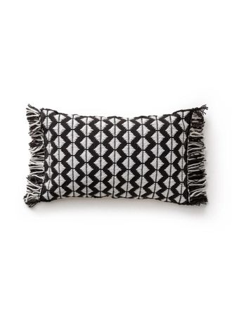 benuta Almohada de interior y exterior blanco y negro 30x50