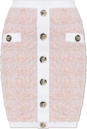 Balmain Tweed rok met lurex draad - Dames - Korte rokken - Roze - S - Tweed - Rokken