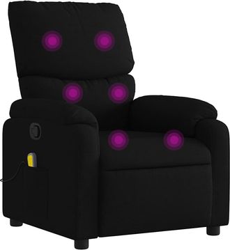 vidaXL Sill&oacute;n Reclinable De Masaje De Tela Negro Vidaxl