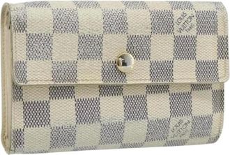 Louis Vuitton Pre-owned Wallets, female, White, Size: ONE SIZE Pre-owned Damier Azur Canvas Wallet