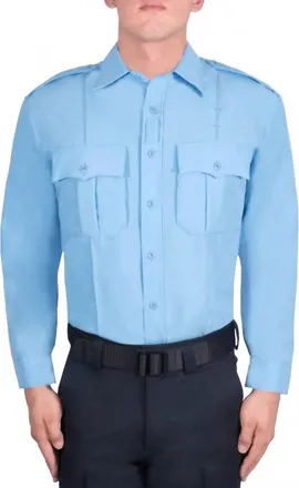 Blauer Long Sleeve Polyester Supershirt In Medium Blue