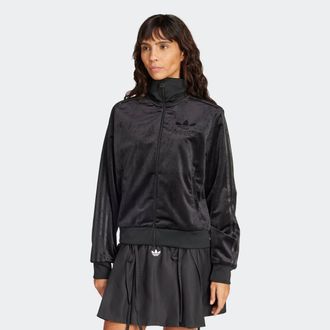 adidas Blouson ADIDAS ORIGINALS VELVET TT, Damen, Gr. XS, schwarz, Obermaterial: 100% Polyester, normal, Jacken Blouson