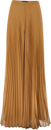Max Mara Mxegrembo plissierte Georgette-Hose mit weitem Bein