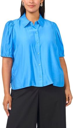 Vince Camuto Puff Sleeve Shirt in Classic Blue at Nordstrom, Size 3X