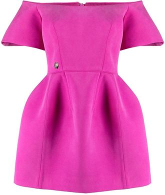 Philipp Plein off-shoulder silk mini dress - women - Fabric - S - Pink
