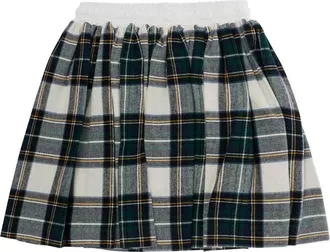 Nan&aacute;n Girls Plaid Cotton Skirt Green