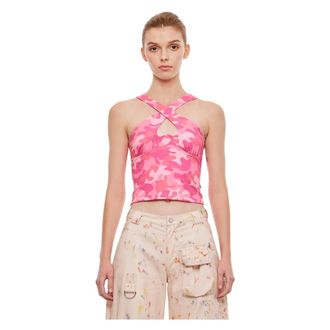 Collina Strada Sleeveless Tops, female, Pink, M, Cross-strap Cutout Top