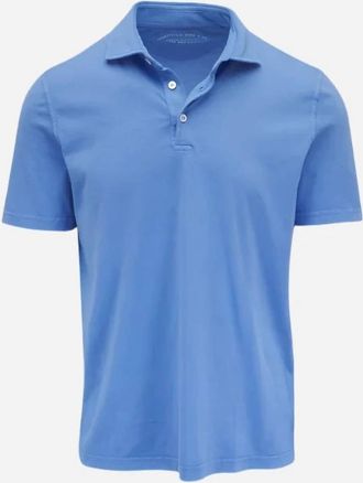 Fedeli Mens Jersey Cotton Polo In Blue