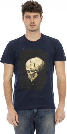 Trussardi Casual T-shirt met ronde hals - Heren - T-shirts - Blauw - 2XL - Tops