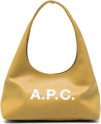 A.P.C. A.p.c., Tassen, Dames, Geel, ONE Size, Leer, Baby Ninon Schoudertas