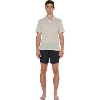 Onia Shaun Linen Polo in Stone at Nordstrom, Size Xx-Large